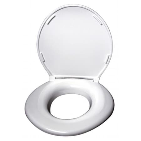 Big John Big John Products 2445263-3W Toilet Seat Open Front with Cover - White 2445263-3W